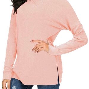 Pink tunic side split sweatshirt top, XL